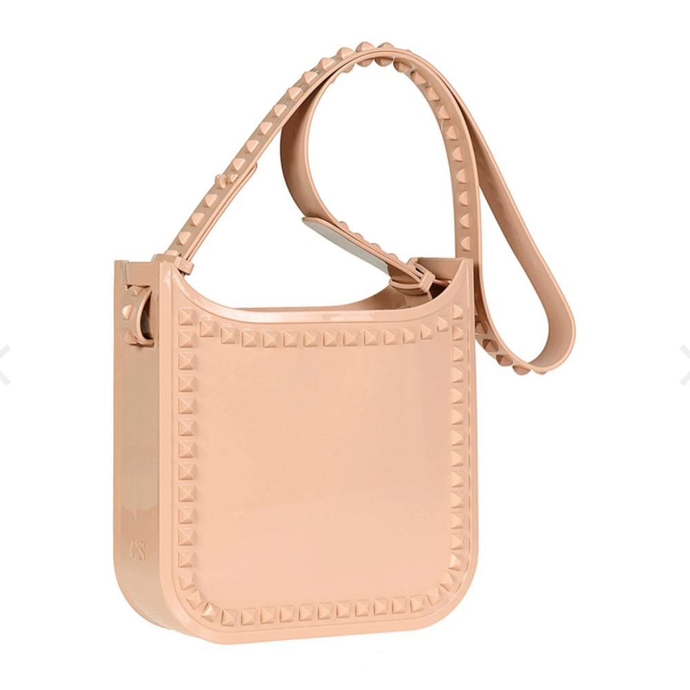 Elegant Studded Beige Tote